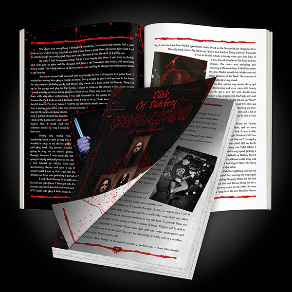 Cannibal Corpse "Bible Of Butchery" out now! Click on graphic to order your copy.