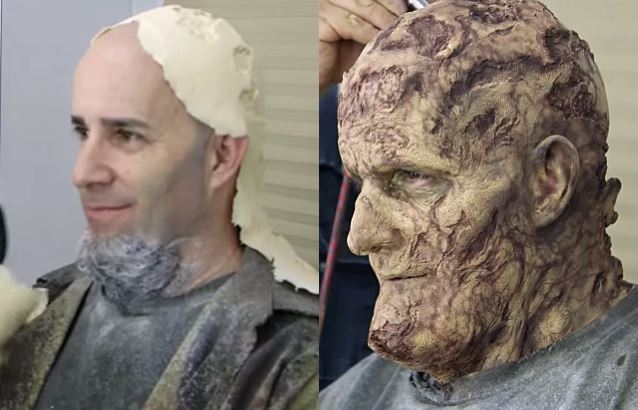 Fight em' till you Can't - Scott Ian gets made up like a zombie for Walking Dead.