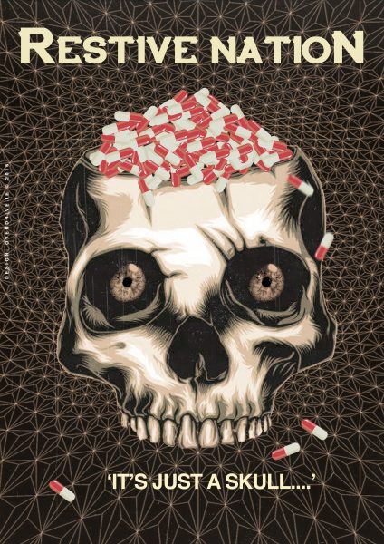 Custom design for Restive Nation single launch 'It's just a skull' © OVERDRIVE 2016