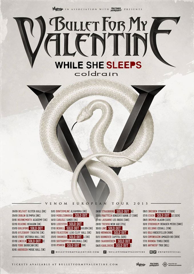 Bullet for my Valentine tour poster 2015