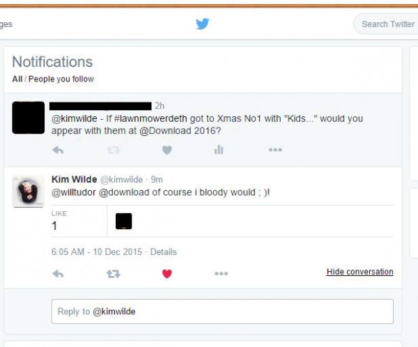 Kim Wilde Response