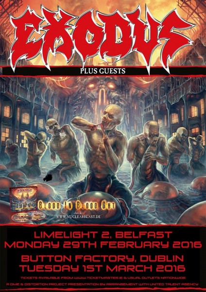 EXODUS IRISH TOUR 2016