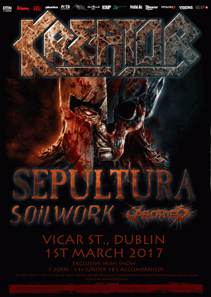KREATOR, SEPULTRA, SOILWORK, ABOTED