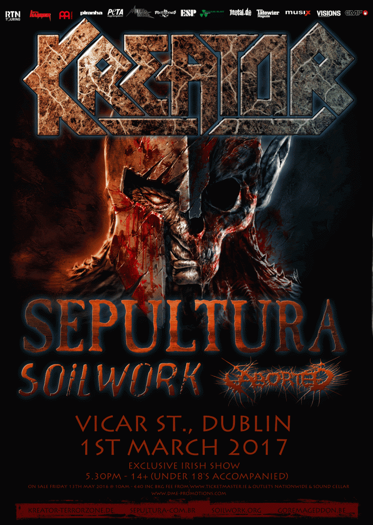 KREATOR, SEPULTRA, SOILWORK, ABOTED