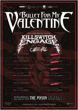 BULLET FOR MY VALENTINE 2016 UK TOUR