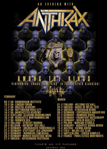 Anthrax Among the Kings Uk Tour poster
