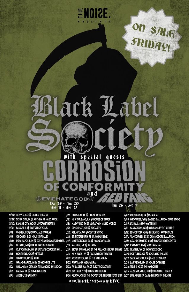 Black Label Society tour, Red Fang, Corrosion of Conformity, Eyehategod