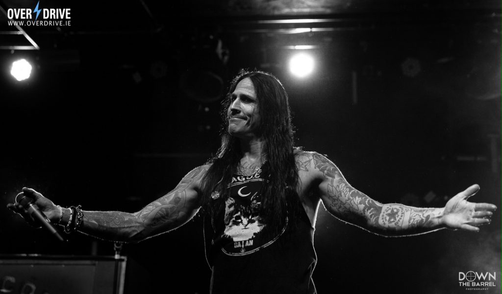 Hardcore Superstar's Jocke Berg live in Dublin. 28/10/17 Photo - Down The Barrel © 2017 exclusively for www.overdrive.ie