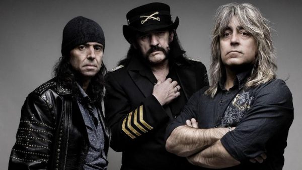 Phil Campbell, left, with Lemmy and drummer Mikkey Dee