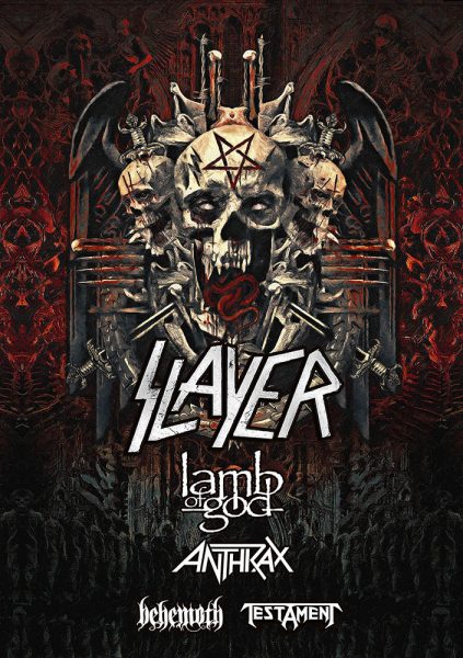 Slayer US Tour, Testament, Anthrax, Lamb of God, Behemoth