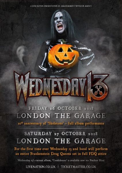 Wednesday 13 UK dates October 2018