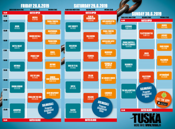 TUSKA OPEN AIR FESTIVAL REVEAL FULL FESTIVAL LINE UP AND STAGE TIMES ...