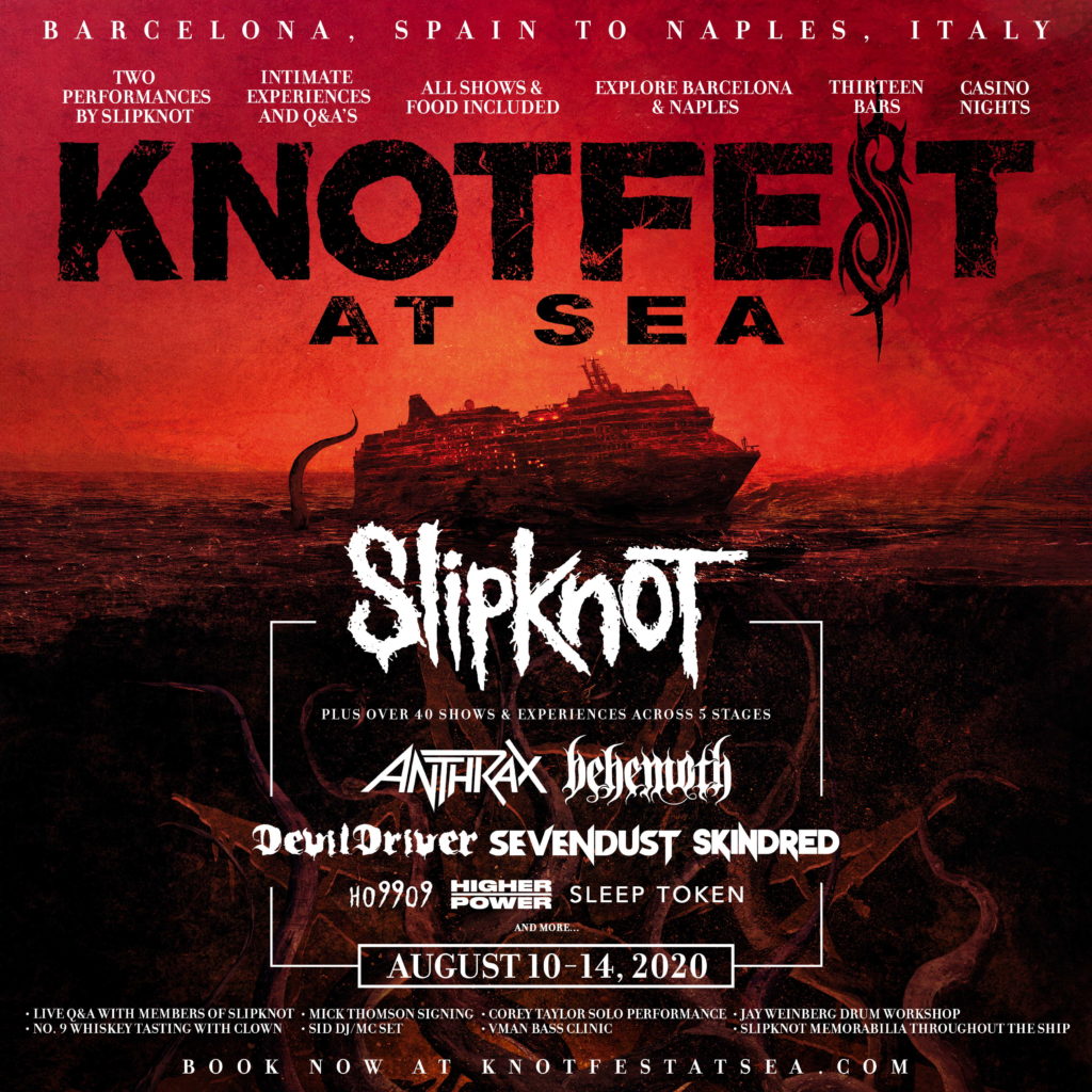SLIPKNOT FINALLY REVEAL FIRSTEVER 'KNOTFEST AT SEA' LINE UP. Overdrive