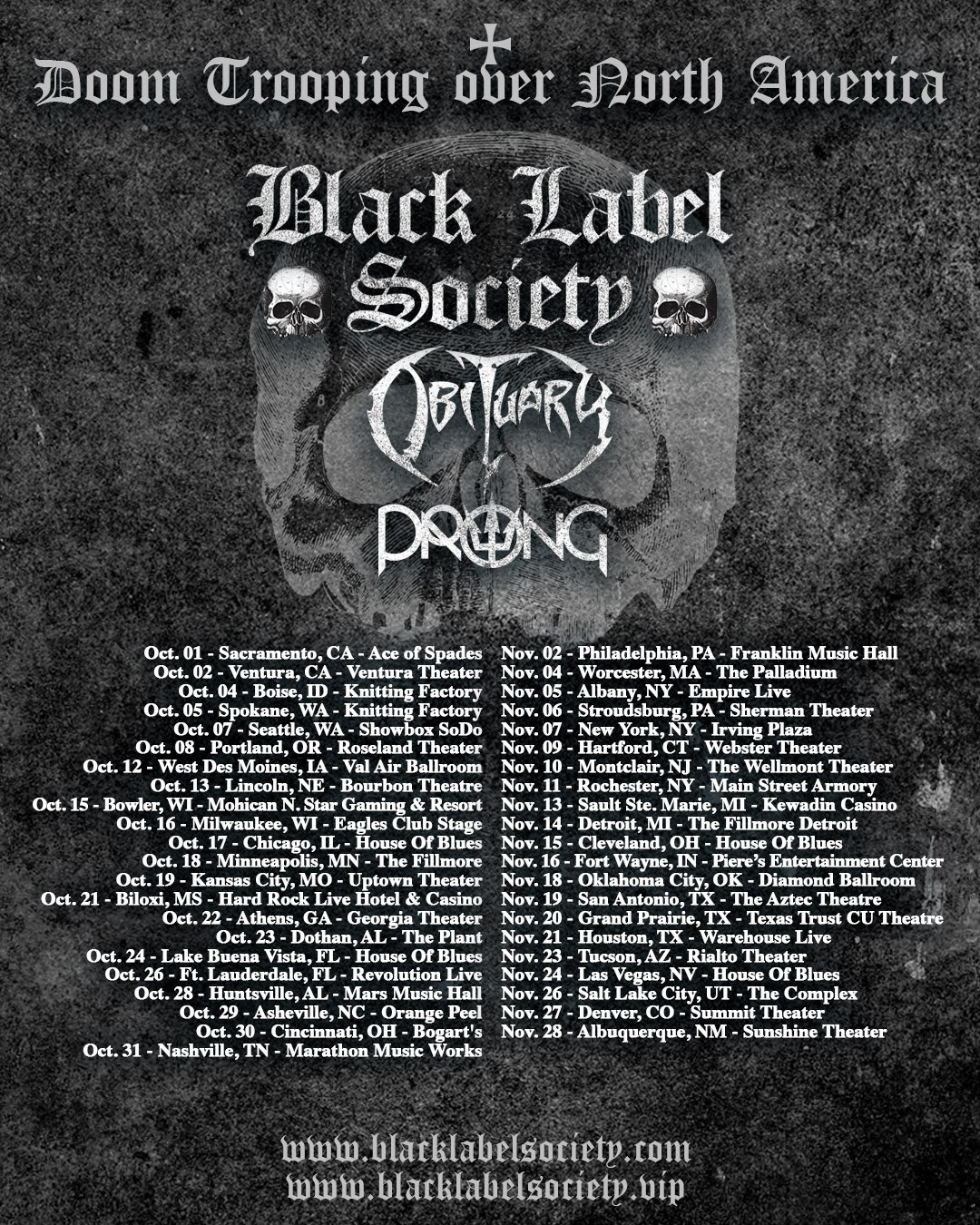 Obituary Tour dates Overdrive