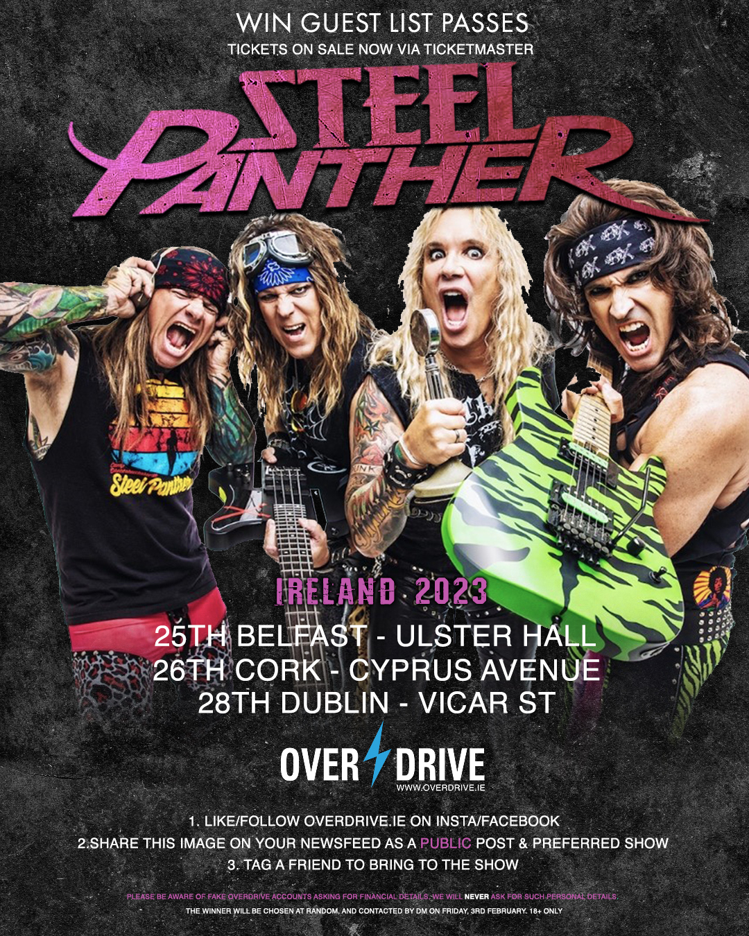 WIN GUEST LIST FOR STEEL PANTHER IN DUBLIN & BELFAST! ENTER HERE